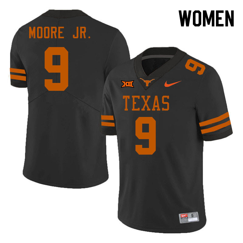 Women #9 DeAndre Moore Jr. Texas Longhorns 2023 College Football Jerseys Stitched-Black
